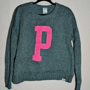 Pink VS gray knitted sweater with a P size M